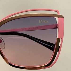 Oversized Pink and Gold Women's Sunglasses